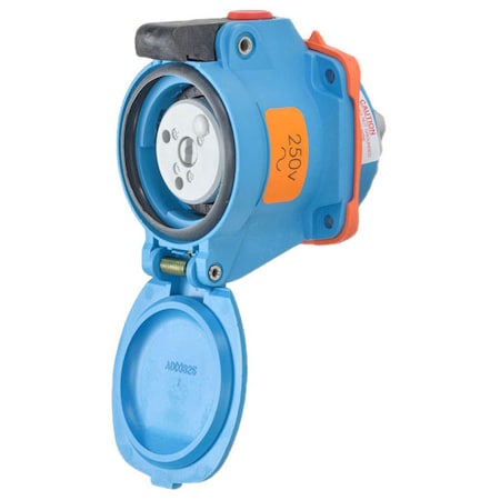 Meltric Pin & Sleeve Receptacle, 20 A, 250V AC, 2 Pole, Screw Terminals Wire Connection Type Blue, NEMA 4X 63-14072-375